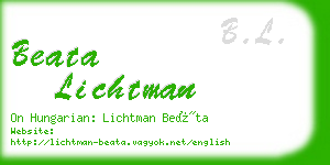 beata lichtman business card
